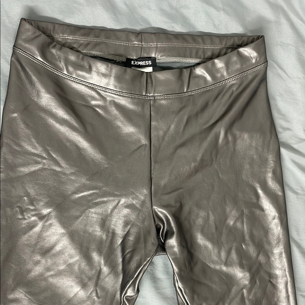 Express Metallic Silver Leggings